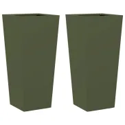 Jardineras hexagonales de acero antracita 2 uds 35x35x75 cm