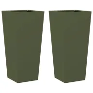 Jardineras hexagonales de acero antracita 2 uds 35x35x75 cm