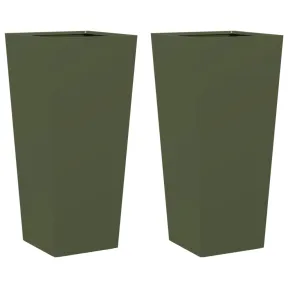 Jardineras hexagonales de acero antracita 2 uds 35x35x75 cm