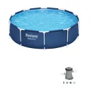 Piscina redonda de PVC gris 3.05x0.76 m con depuradora