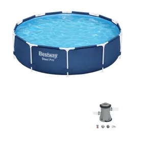 Piscina redonda de PVC gris 3.05x0.76 m con depuradora