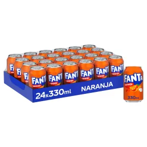 Pack de 24 Latas de Fanta Naranja Bajo en Calorías