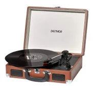 Tocadiscos Marrón Denver VPL-120 - 3 Velocidades y AUX