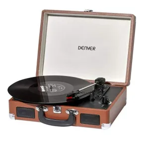 Tocadiscos Marrón Denver VPL-120 - 3 Velocidades y AUX