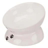 Comedero de Cerámica Blanco para Gatos - Diseño Ergonómico
