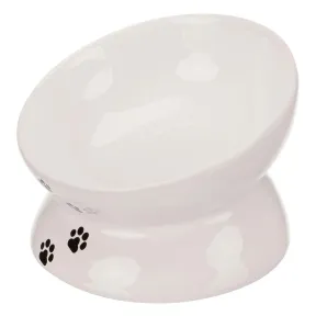 Comedero de Cerámica Blanco para Gatos - Diseño Ergonómico