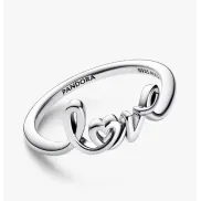 Anillo de Plata de Primera Ley Amor Manuscrito Pandora