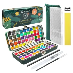 Kit de Acuarelas 100 Colores con Estuche y Pincel