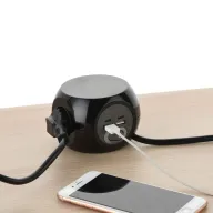 Mini Cubo Multienchufe Electraline 35441 con USB y 3m de Cable