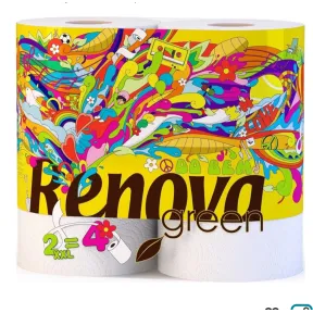 Papel de Cocina XXL Reciclable, 2 Rollos Renova Green