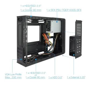 Caja MATX Compacta con Fuente de 500W y USB 3.0