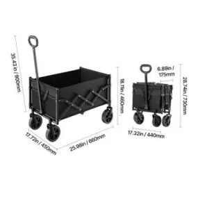 Carro Portátil Resistente Todo-terreno con Ruedas Ajustables