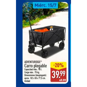 Carro plegable 90L, 70kg disponible desde el 15 de julio