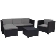 Conjunto Shaf Manhattan: Sofá, Sillón y Mesa de Jardín 5 Plazas
