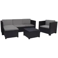 Conjunto Shaf Manhattan: Sofá, Sillón y Mesa de Jardín 5 Plazas