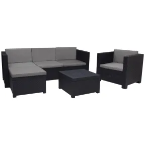Conjunto Shaf Manhattan: Sofá, Sillón y Mesa de Jardín 5 Plazas