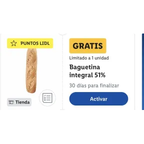 PAN GRATIS SIN COMPRAS para Toda España - LIDL PLUS
