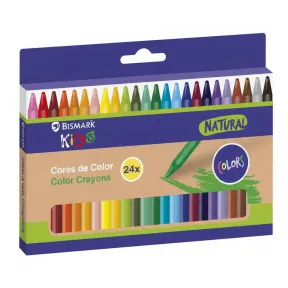 Caja de 24 ceras de colores Bismark 330165 Natural