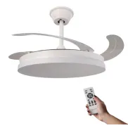 Ventilador de Techo LED Blanco con Aspas Retráctiles 106cm