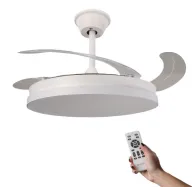 Ventilador de Techo LED Blanco con Aspas Retráctiles 106cm