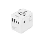 Adaptador de viaje universal 28W 3x USB-C y 2x USB-A Blanco