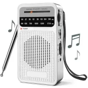 Radio Portátil AM/FM con Antena y Altavoz Integrado