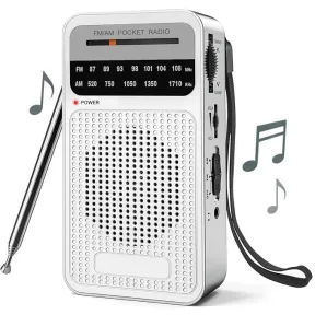 Radio Portátil AM/FM con Antena y Altavoz Integrado
