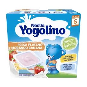 Yogolino Fresa Plátano 8+ Meses, 3 packs a 1.90 cada uno.