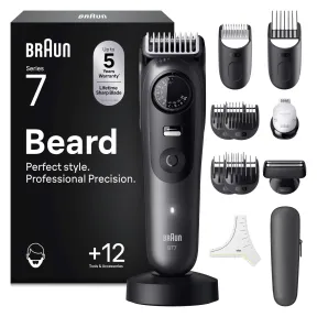 Recortadora de Barba Braun Series 7 BT7545, Gris Recargable