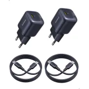 Cargadores de pared Baseus 45W GaN: Pack de 2 rápidos.
