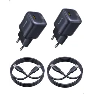 Cargadores de pared Baseus 45W GaN: Pack de 2 rápidos.