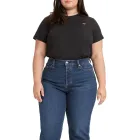 Mujer camiseta negra con pequeño logo Levis