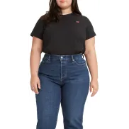 Mujer camiseta negra con pequeño logo Levis