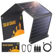 Cargador Solar Portátil 30W, Panel Solar 18V 3.6A USB-C