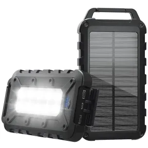 Cargador Solar 10000mAh, Batería Externa Impermeable IPX4