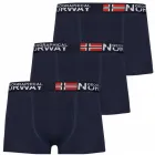 Pack de 3 Calzoncillos Bóxer Geographical Norway Hombre Azul Marino