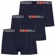 Pack de 3 Calzoncillos Bóxer Geographical Norway Hombre Azul Marino