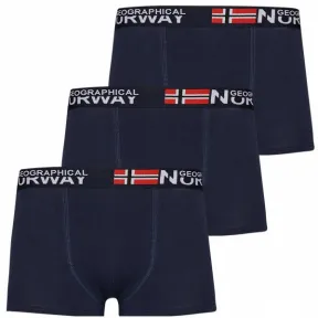 Pack de 3 Calzoncillos Bóxer Geographical Norway Hombre Azul Marino