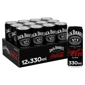 Pack de 12 Latas de Coca-Cola y Jack Daniel's 250 ml