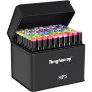 Rotuladores de 80 colores en caja organizada