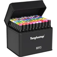 Rotuladores de 80 colores en caja organizada