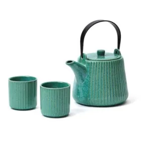 Juego de té Nature et Découvertes: tetera y 2 vasos celadón