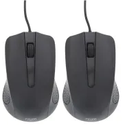 Paquete de 2 Ratones Ópticos Negro USB 800 dpi