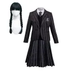 Peluca y Uniforme de Miércoles Ciao para Disfraz