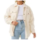 Shacket de Forro Polar Off White para Mujer - Rip Curl L