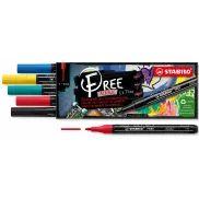 Estuche de 5 marcadores acrílicos STABILO FREE T100