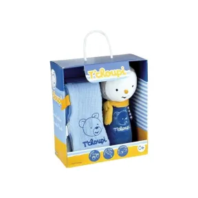 Estuche de nacimiento T'CHOUPI Baby con peluche azul 25 cm