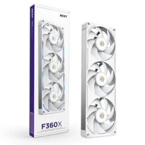Ventilador RGB 360mm NZXT F360X con PWM, Blanco, 3100 RPM