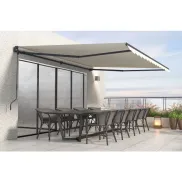 Toldo de aluminio 4x3m con lona beige anti-UV Vecchio