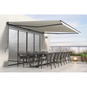 Toldo de aluminio 4x3m con lona beige anti-UV Vecchio